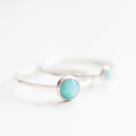 Amazonite ring - skinny stackable