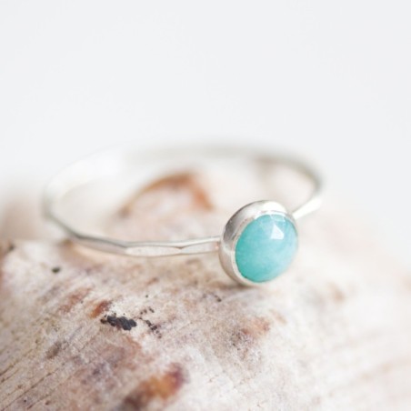 Amazonite ring - skinny stackable