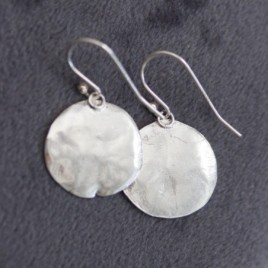 Nature inspired dangle earrings with Pelargonium leaf impressions