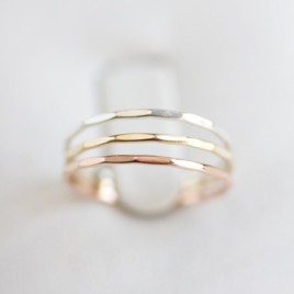Lapis lazuli ring - skinny stackable ring with rose cut Lapis lazuli