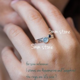 Lapis lazuli ring - skinny stackable ring with rose cut Lapis lazuli