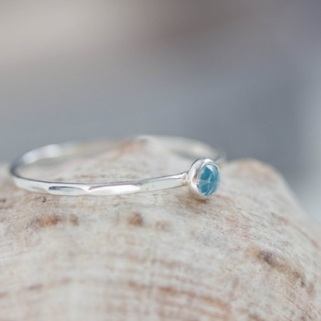 Swiss blue topaz ring - skinny stackable ring
