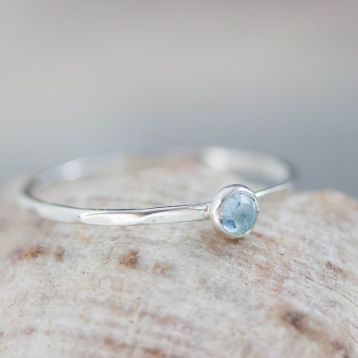 Swiss blue topaz ring - skinny stackable ring Swiss blue topaz ring - skinny stackable ring