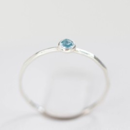 Swiss blue topaz ring - skinny stackable ring