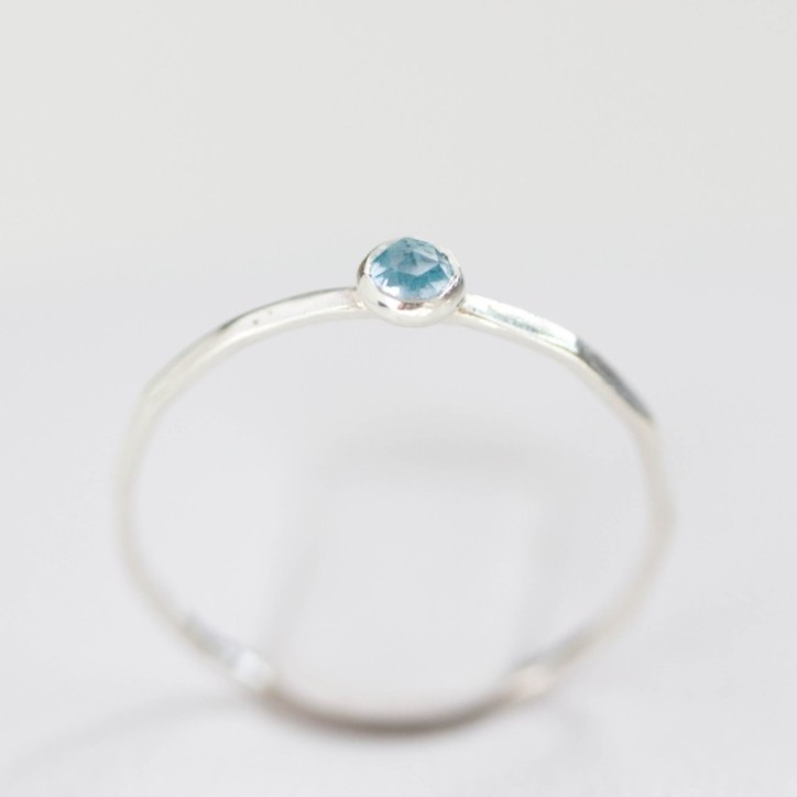 Swiss blue topaz ring - skinny stackable ring Swiss blue topaz ring - skinny stackable ring