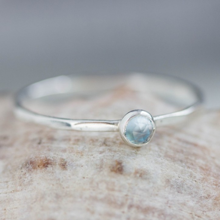 Swiss blue topaz ring - skinny stackable ring Swiss blue topaz ring - skinny stackable ring
