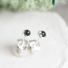 Green Tourmaline stud earrings, moss green