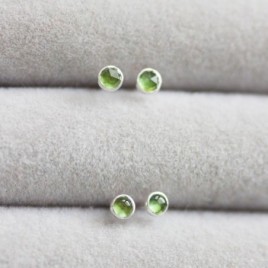 Green Tourmaline stud earrings, moss green