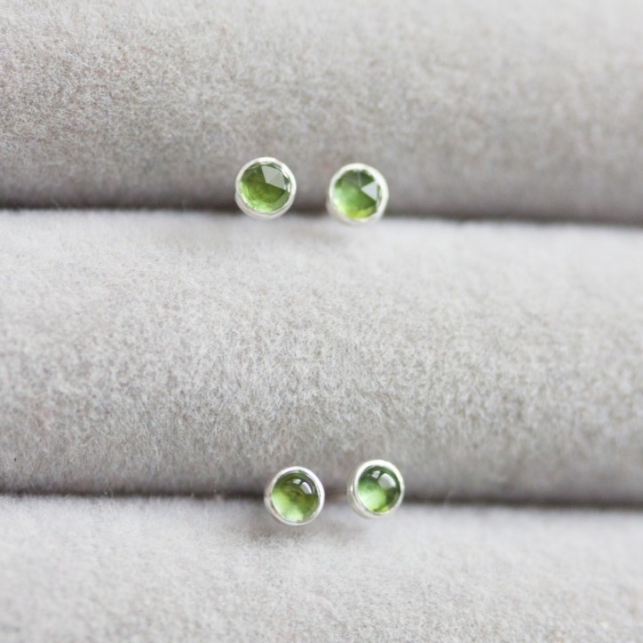 Green Tourmaline stud earrings, moss green Green Tourmaline stud earrings, moss green