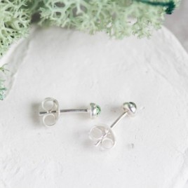 Green Tourmaline stud earrings, moss green