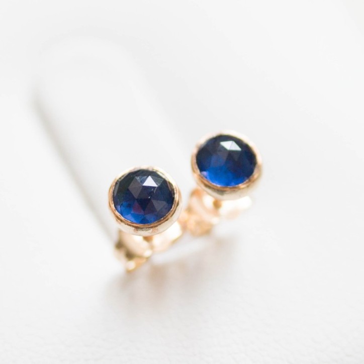 Sapphire stud earrings, sterling silver, September Birthstone Sapphire stud earrings, sterling silver, September Birthstone