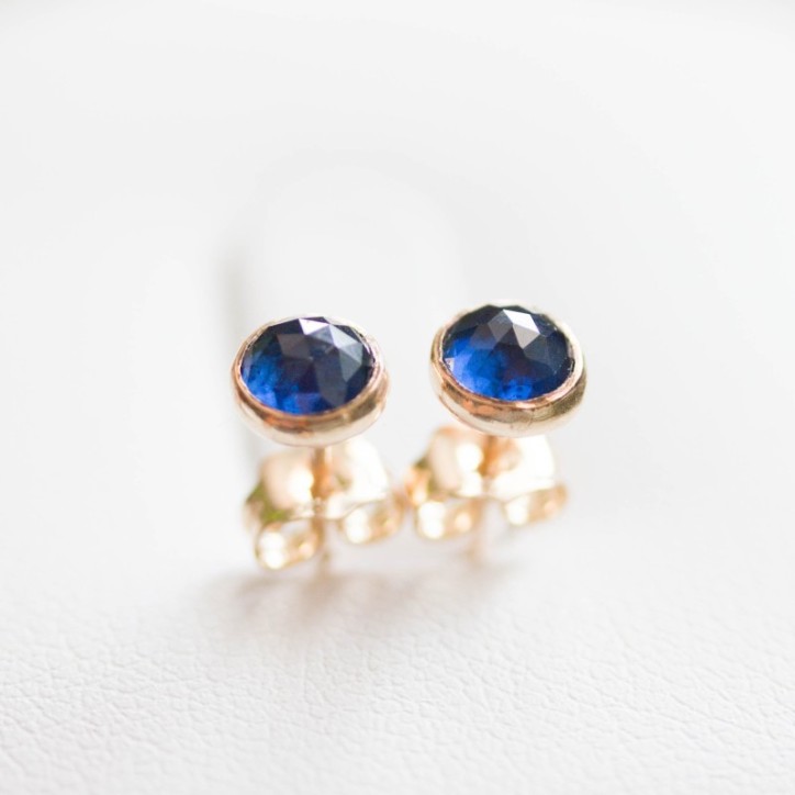 Sapphire stud earrings, sterling silver, September Birthstone Sapphire stud earrings, sterling silver, September Birthstone