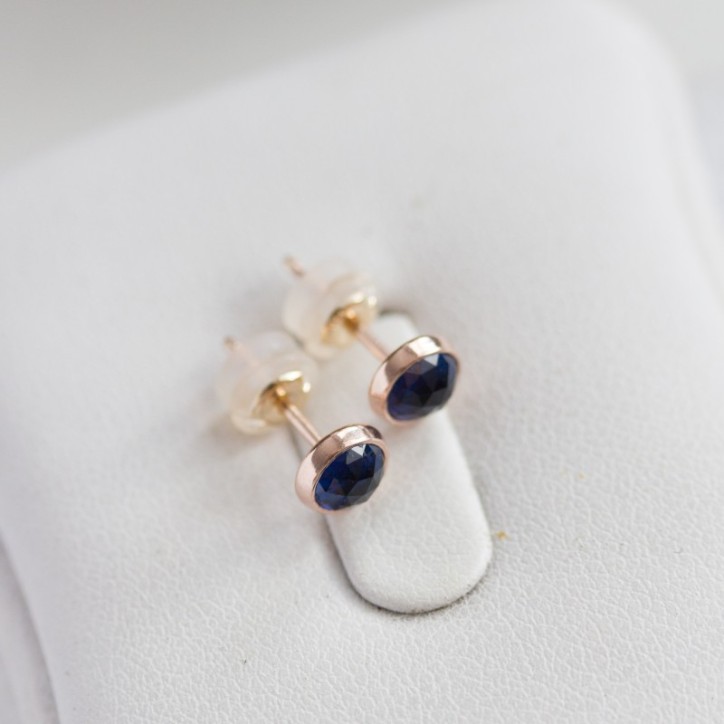 Sapphire stud earrings, sterling silver, September Birthstone Sapphire stud earrings, sterling silver, September Birthstone
