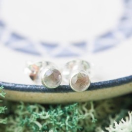 Alexandrite stud earrings, sterling silver
