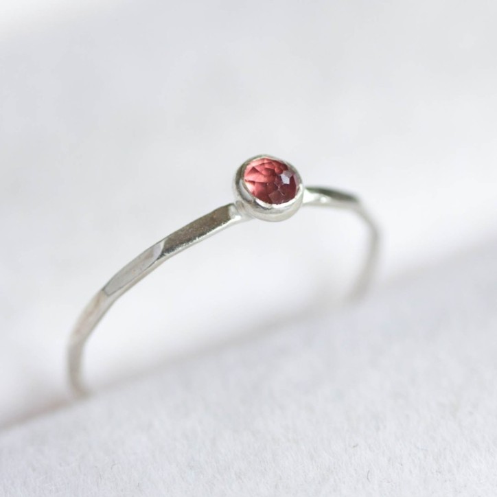Red Garnet - skinny stackable ring Red Garnet - skinny stackable ring