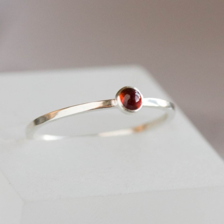 Red Garnet - skinny stackable ring Red Garnet - skinny stackable ring