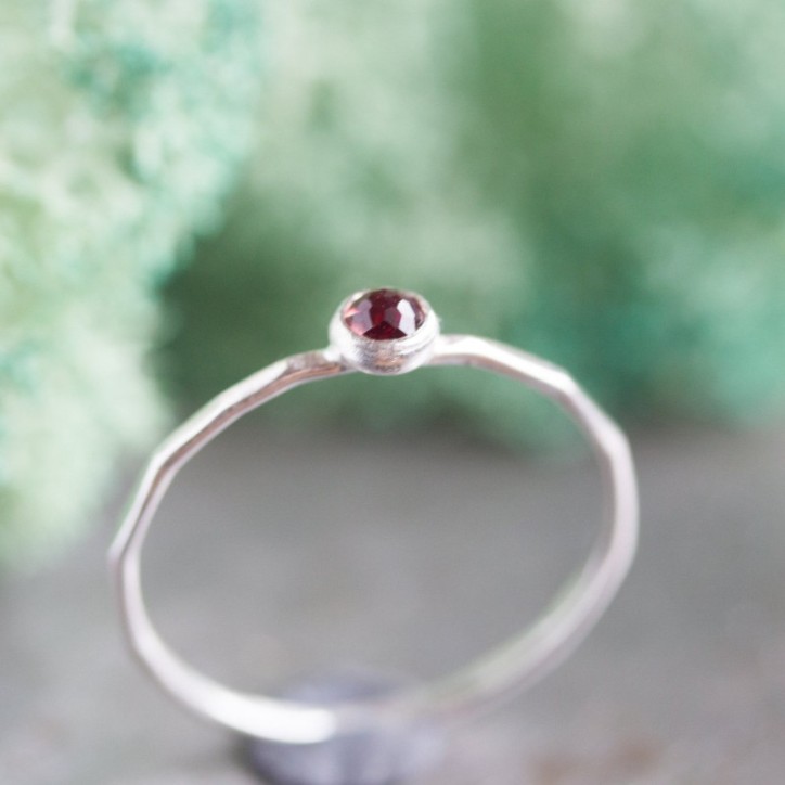 Red Garnet - skinny stackable ring Red Garnet - skinny stackable ring