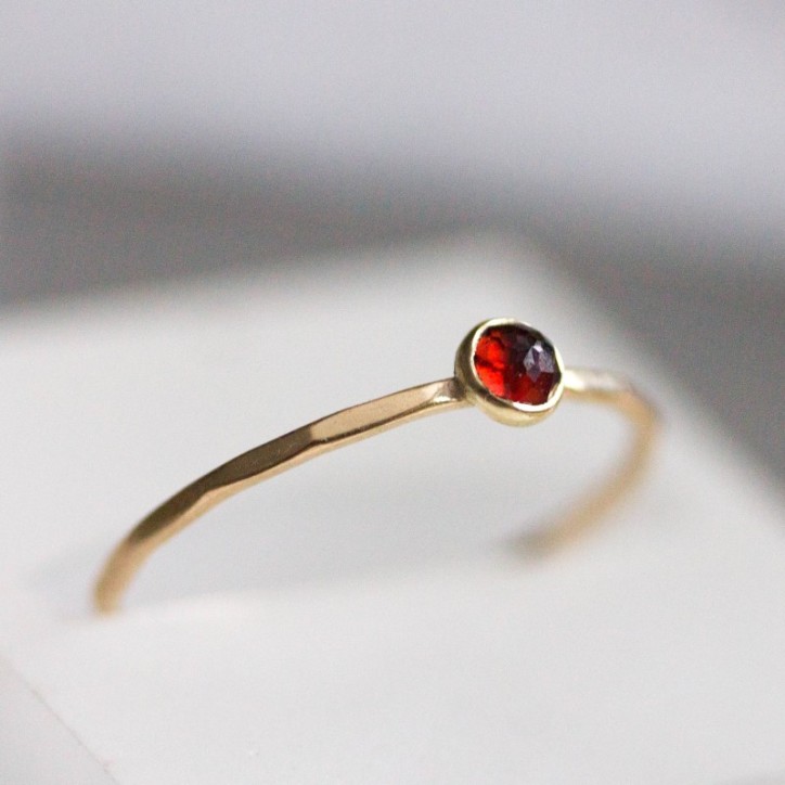 Red Garnet - skinny stackable ring Red Garnet - skinny stackable ring