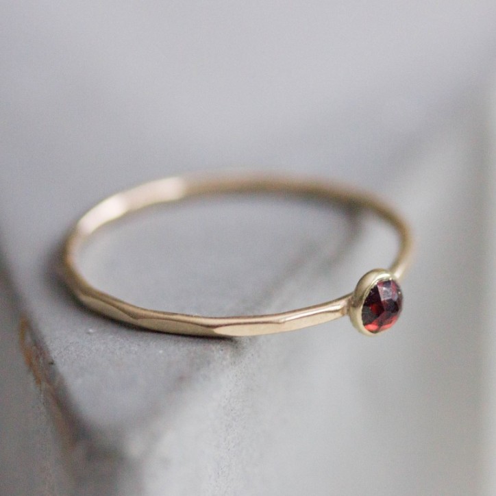 Red Garnet - skinny stackable ring Red Garnet - skinny stackable ring