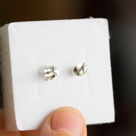Tiny rhombus studs - sterling silver