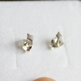 Tiny rhombus studs - sterling silver