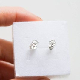 Tiny flower stud earrings - sterling silver, simple every day earrings
