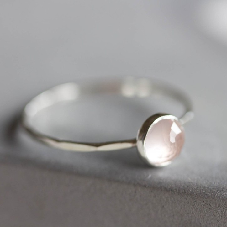 Rose Quartz - stackable ring with Rose Quartz gemstone Rose Quartz - stackable ring with Rose Quartz gemstone