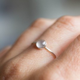 Rose Quartz - stackable ring with Rose Quartz gemstone