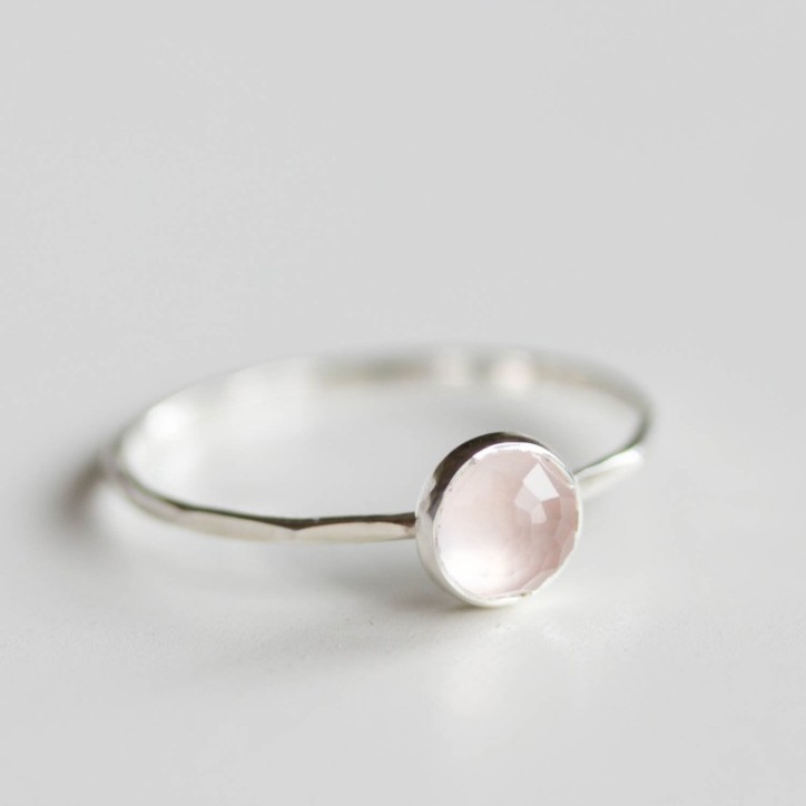 Rose Quartz - stackable ring with Rose Quartz gemstone Rose Quartz - stackable ring with Rose Quartz gemstone