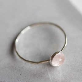 Rose Quartz - stackable ring with Rose Quartz gemstone