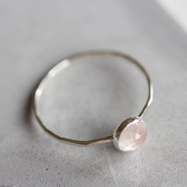 Rose Quartz - stackable ring with Rose Quartz gemstone Rose Quartz - stackable ring with Rose Quartz gemstone