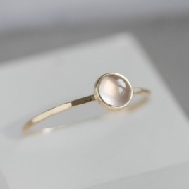 Rose Quartz - stackable ring with Rose Quartz gemstone