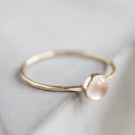 Rose Quartz - stackable ring with Rose Quartz gemstone