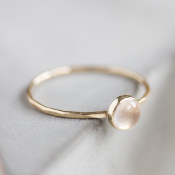 Rose Quartz - stackable ring with Rose Quartz gemstone Rose Quartz - stackable ring with Rose Quartz gemstone