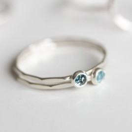 London Blue Topaz - skinny stackable ring