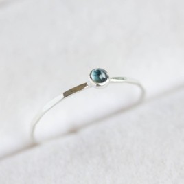 London Blue Topaz - skinny stackable ring