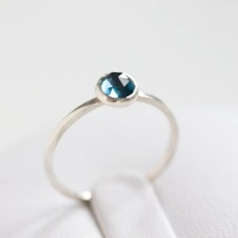 London Blue Topaz - skinny stackable ring