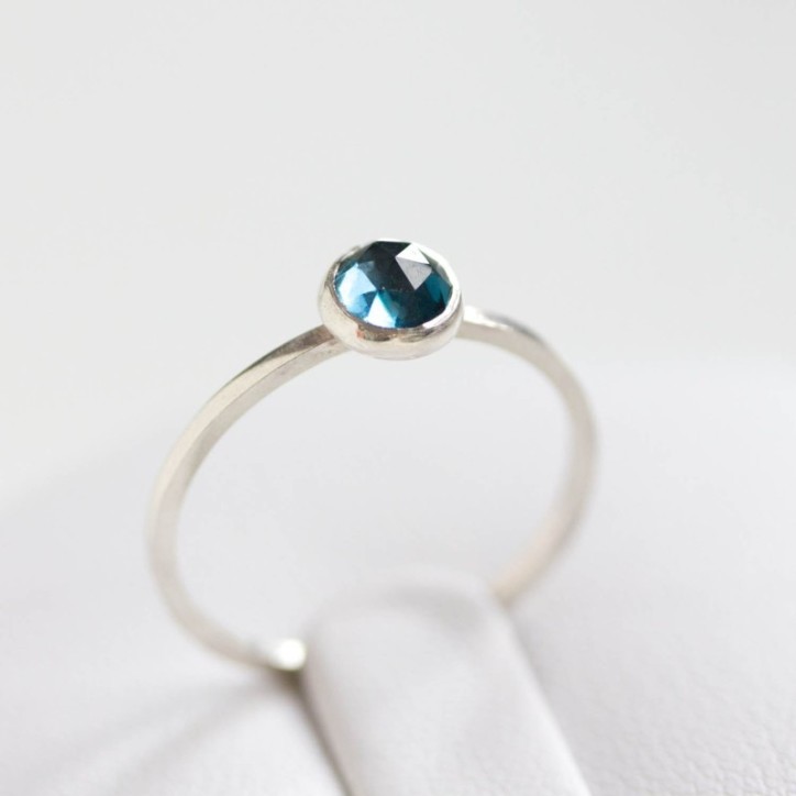 London Blue Topaz - skinny stackable ring London Blue Topaz - skinny stackable ring