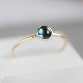 London Blue Topaz - skinny stackable ring