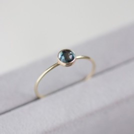 London Blue Topaz - skinny stackable ring