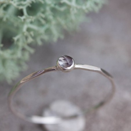 Alexandrite ring - skinny stackable for June