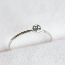 Alexandrite ring - skinny stackable for June