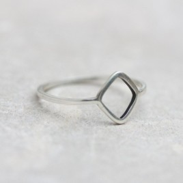 Rhombus ring - sterling silver or gold