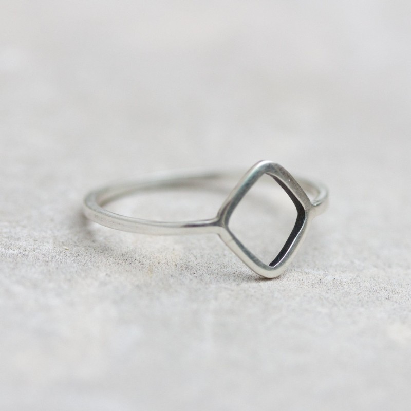Rhombus ring - sterling silver or gold