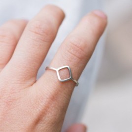 Rhombus ring - sterling silver or gold