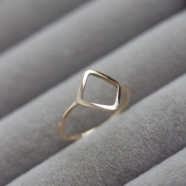 Rhombus ring - sterling silver or gold
