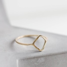 Rhombus ring - sterling silver or gold
