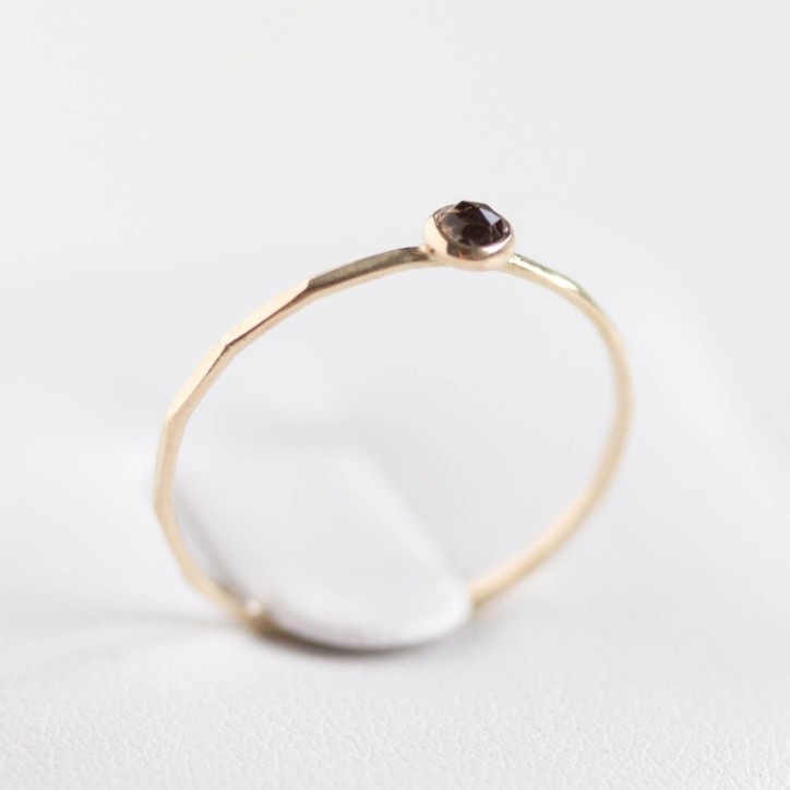 Smoky Quartz - stackable ring in sterling silver or gold