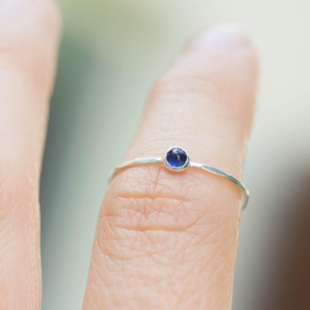 Sapphire ring - skinny stackable ring with Sapphire