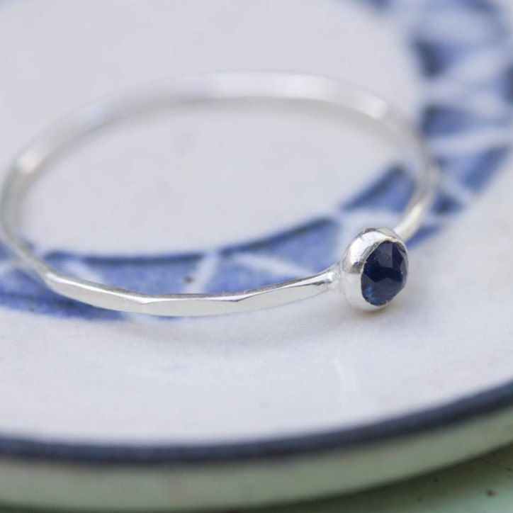 Sapphire ring - skinny stackable ring with Sapphire Sapphire ring - skinny stackable ring with Sapphire